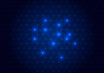 Wall Mural - Abstract background blue color technology concept. Vector illustration dots and lines social network and connecting.