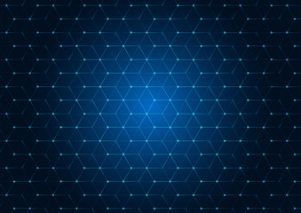 Wall Mural - Abstract background blue color technology concept. Vector illustration dots and lines social network and connecting.