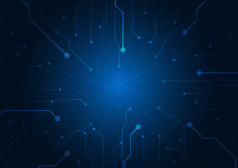 Wall Mural - Abstract background blue color technology concept. Vector illustration dots and lines social network and connecting.