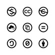 Creative commons public copyright licence marks and icons.