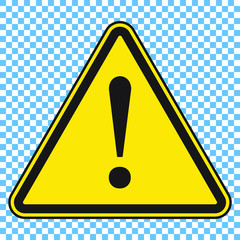 Danger sign, danger icon, yellow triangle sign with exclamation mark