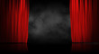  Red stage curtain with smoke background