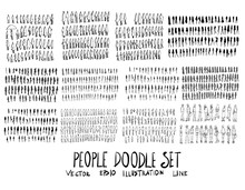 Set Of Vector People Doodle Drawing Icon Collection On White Background Eps10