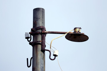 old, rusty lamp post