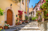 Fototapeta  - Scenic view in Forza d'Agrò, picturesque town in the Province of Messina, Sicily, southern Italy.