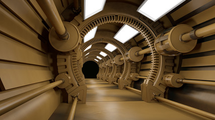 Wall Mural - Space environment, ready for comp of your characters.3D rendering