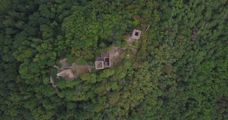 Wall Mural - Aerial Vertical View of the Three Castles Of Eguisheim, Alsace