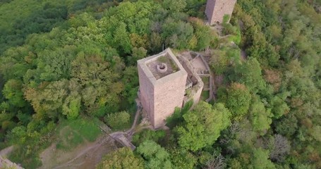 Wall Mural - Bird's Eye View of the Three Castles Of Eguisheim, Alsace