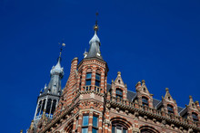 The Beautiful Magna Plaza Shopping Center Building Located At The Old Central District In Amsterdam