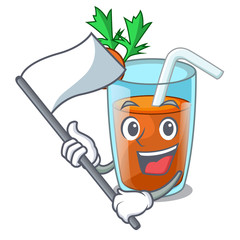 Poster - With flag sweet carrot juice isolated on mascot