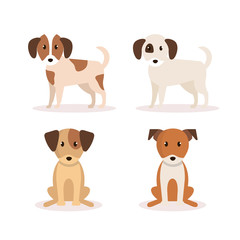 Canvas Print - group of dogs icons