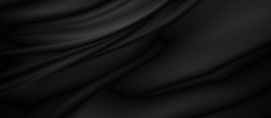 black luxury fabric background with copy space