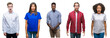 © Krakenimages.com - Collage of group of young asian, caucasian, african american people over isolated background afraid and shocked with surprise expression, fear and excited face.