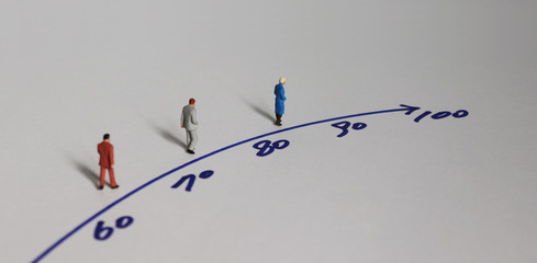miniature people and the concept of an aging society.