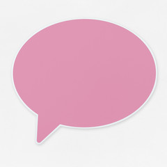 pink speech bubble icon isolated