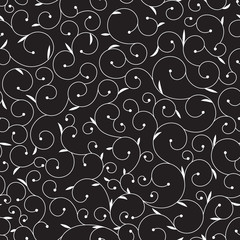 Wall Mural - Vector abstract swirl seamless pattern for your design.  White s