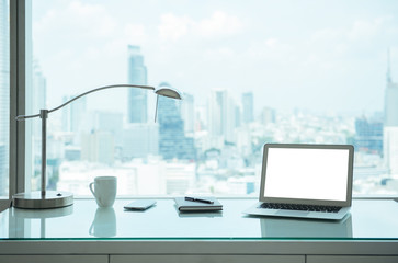 Wall Mural - laptop with a blank screen