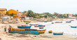 Angola Fishing town Ramiros, fisherman boats and fish for sale on the fish market in Angola West-Africa.