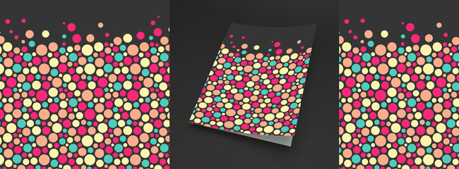 Abstract background with color circles. Notebook cover template. Vector illustration.