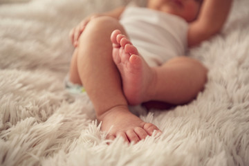 feet of little baby, newborn baby foot, newborn baby finger,   .