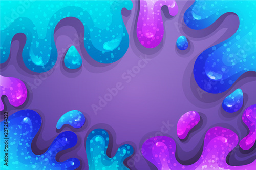 Cuadros en Lienzo Glitter slime dripping on violet background