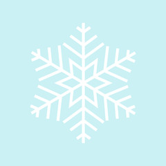 Wall Mural - snowflake - vector icon. white snowflake in blue background