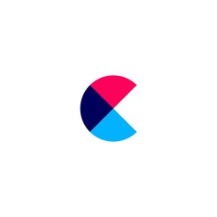 Wall Mural - c letter overlapping logo vector icon