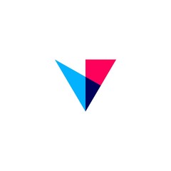 Wall Mural - v letter overlapping logo vector icon