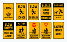 Set Of Cross Street School Sign.easy To Modify