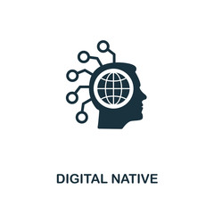 Wall Mural - digital native icon. monochrome style design from fintech icon collection. ui and ux. pixel perfect 