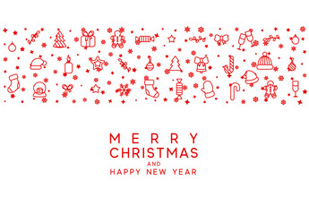 Wall Mural - Merry Christmas and Happy New Year. Xmas holiday background greeting card.