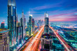 © PATMALUPHOTO - High Rises on Sheikh Zayed Road at twilight, Downtown Dubai, Emirate of Dubai, UAE, Asia