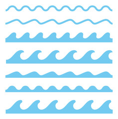 Poster - Wave icon set. Vector