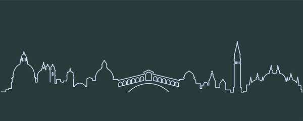 Poster - Venice Single Line Skyline