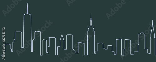 New York Single Line Skyline