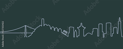 San Francisco Single Line Skyline