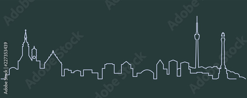 Stuttgart Single Line Skyline