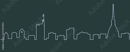 Photo  Turin Single Line Skyline