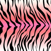 Seamless Tiger Stripe Pattern. Vector Animal Skin Background Print.