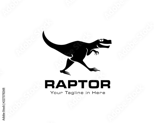Fotomural Running raptor dinosaurs logo