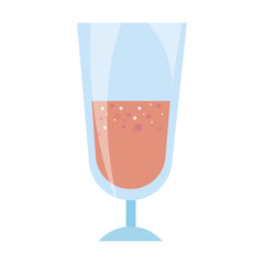 Sticker - champagne drink on white background