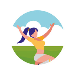 Wall Mural - cheerleader girl icon 