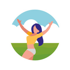 Wall Mural - cheerleader girl icon 