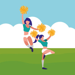 Wall Mural - cheerleader girls design