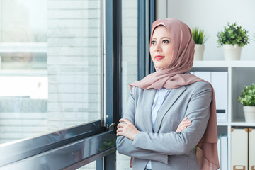 Wall Mural - Business woman relaxing working in office.