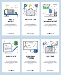 Canvas Print - vector line art web and mobile app template set
