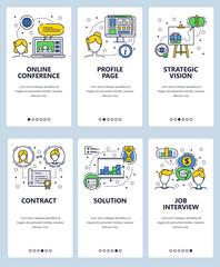 Poster - vector line art web and mobile app template set