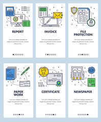 Poster - vector line art web and mobile app template set