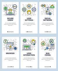 Canvas Print - vector line art web and mobile app template set