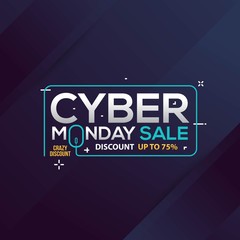 Wall Mural - Cyber Monday Sale banner with trendy geometric background